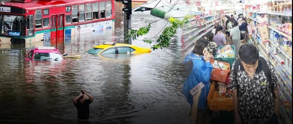 曼谷连降暴雨50区全部列为灾区 多处交通瘫痪学校停课