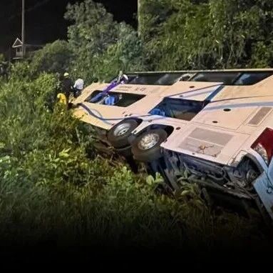 泰国一旅游大巴侧翻,司机当场死亡