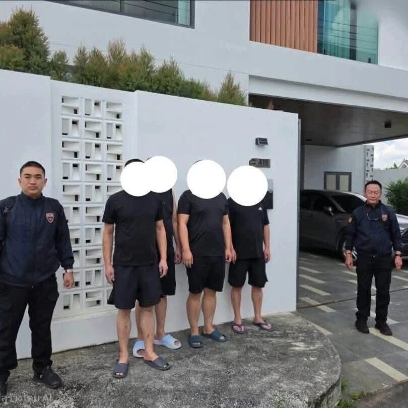 4名涉嫌跨境电诈的中国男子在清迈一豪华别墅落网!