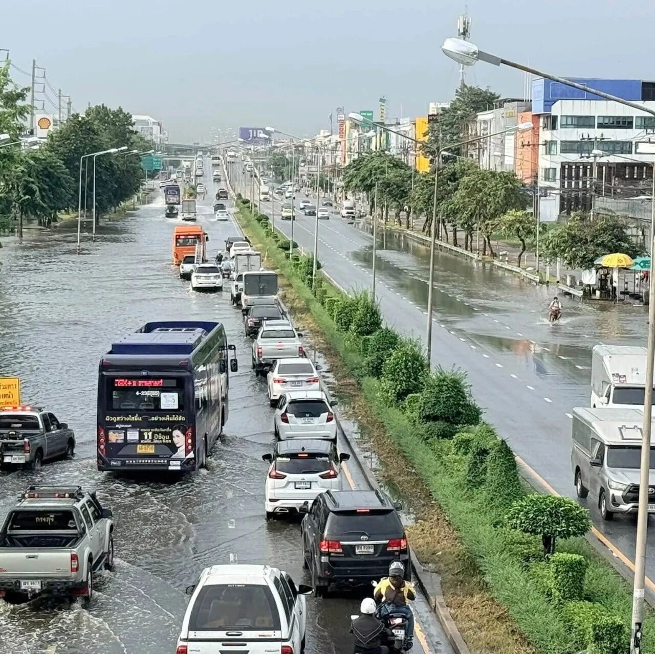 暴雨还没停!泰国多地拉响洪灾警报,曼谷积水最深60厘米
