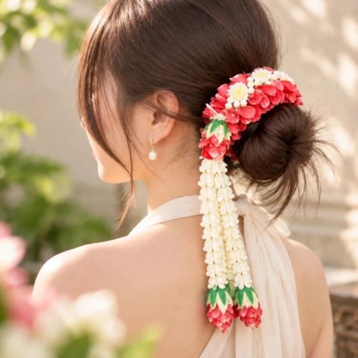 泰国年轻人又玩出新花样,传统花环成“时髦发饰”